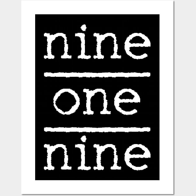 Nine One Nine Area Code North Carolina Wall Art by KAWAIITEE